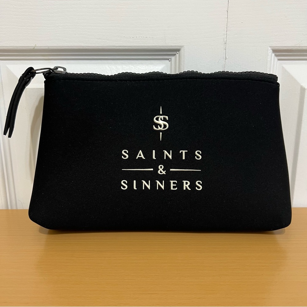 Saints & Sinners Black Cosmetic Toiletry Bag